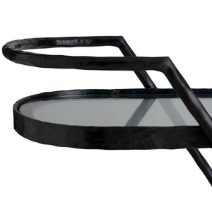 Arteriors - 4650 - Bar Cart - Nakoa - Blackened Iron
