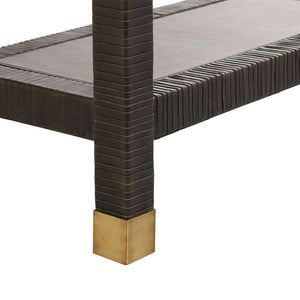 Arteriors - 4663 - Console - Oswald - Graphite Leather