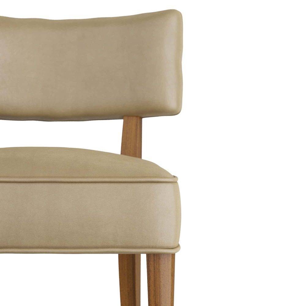 Arteriors - 6901 - Dining Chair - Laurent - Morel Leather/Dark Walnut/Antique Brass