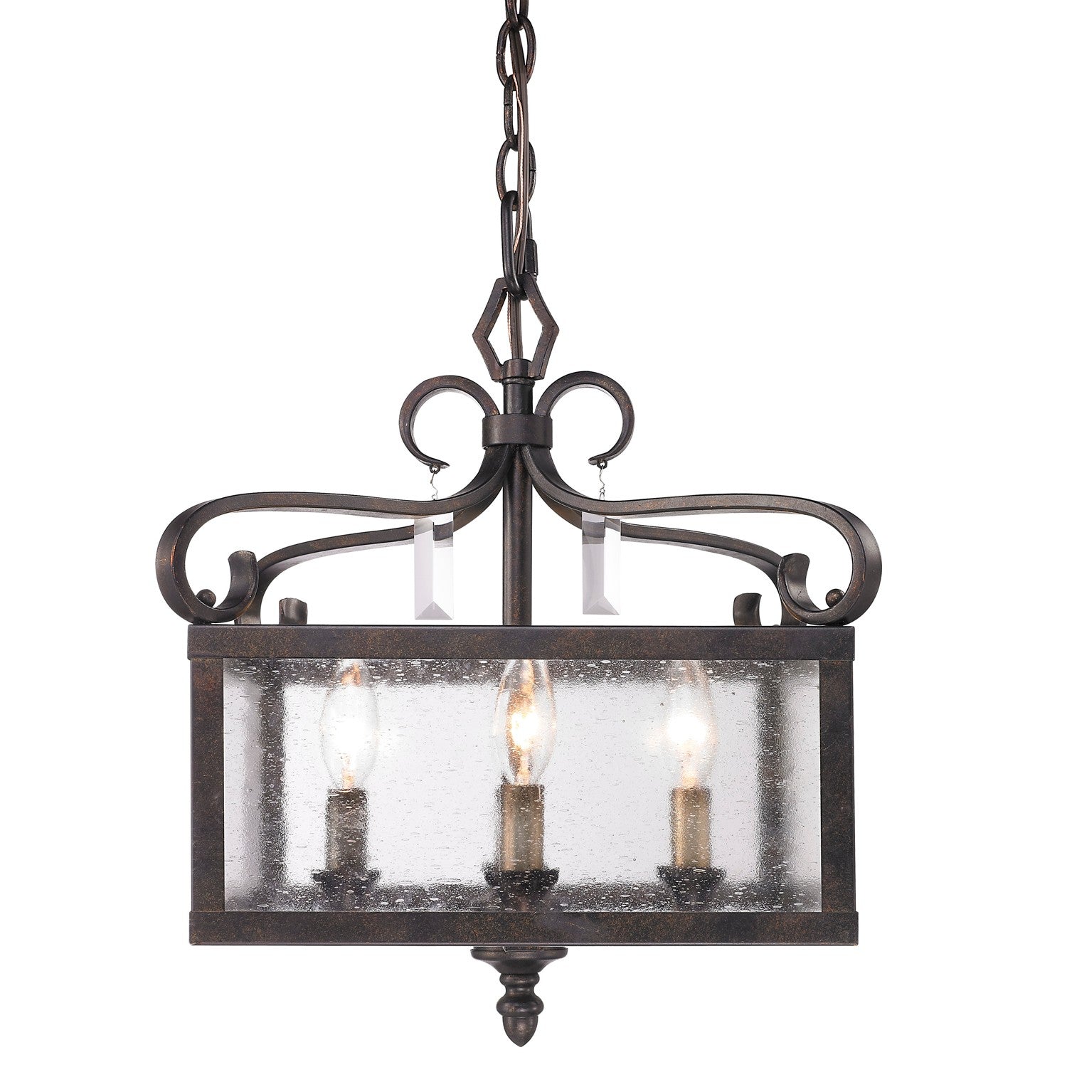 Golden - 2049-M4 FB - Four Light Pendant (Convertible) - Valencia - Fired Bronze