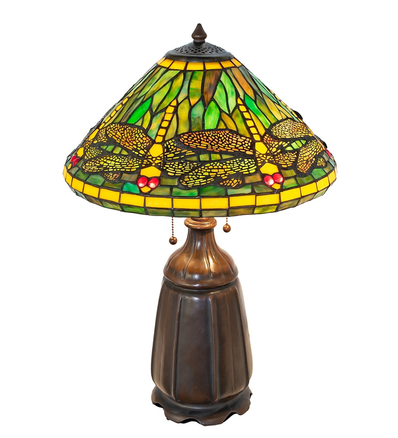 Meyda Tiffany - 194127 - Two Light Table Lamp - Tiffany Dragonfly - Mahogany Bronze