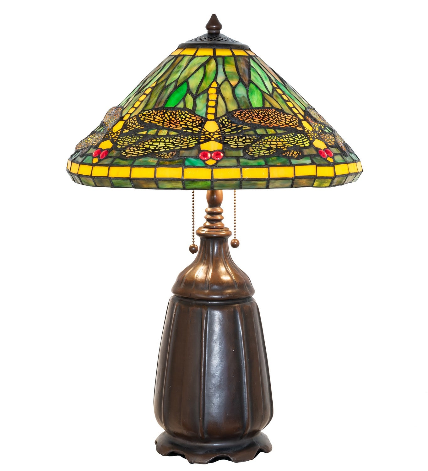 Meyda Tiffany - 194127 - Two Light Table Lamp - Tiffany Dragonfly - Mahogany Bronze