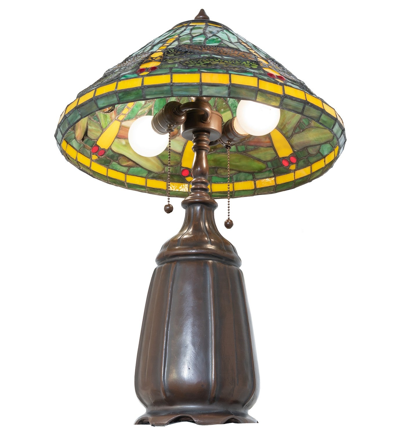 Meyda Tiffany - 194127 - Two Light Table Lamp - Tiffany Dragonfly - Mahogany Bronze