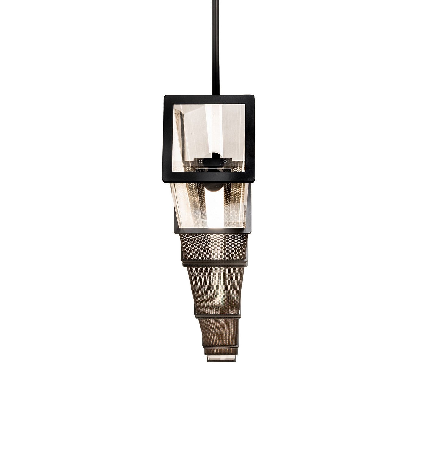 Meyda Tiffany - 258960 - LED Pendant - Quadrato - Solar Black/Gold Matte