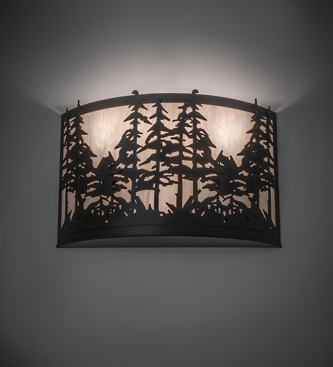 Meyda Tiffany - 261119 - Four Light Wall Sconce - Tall Pines - Textured Black