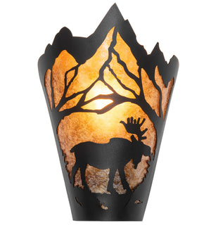 Meyda Tiffany - 261845 - One Light Wall Sconce - Moose At Dawn - Textured Black