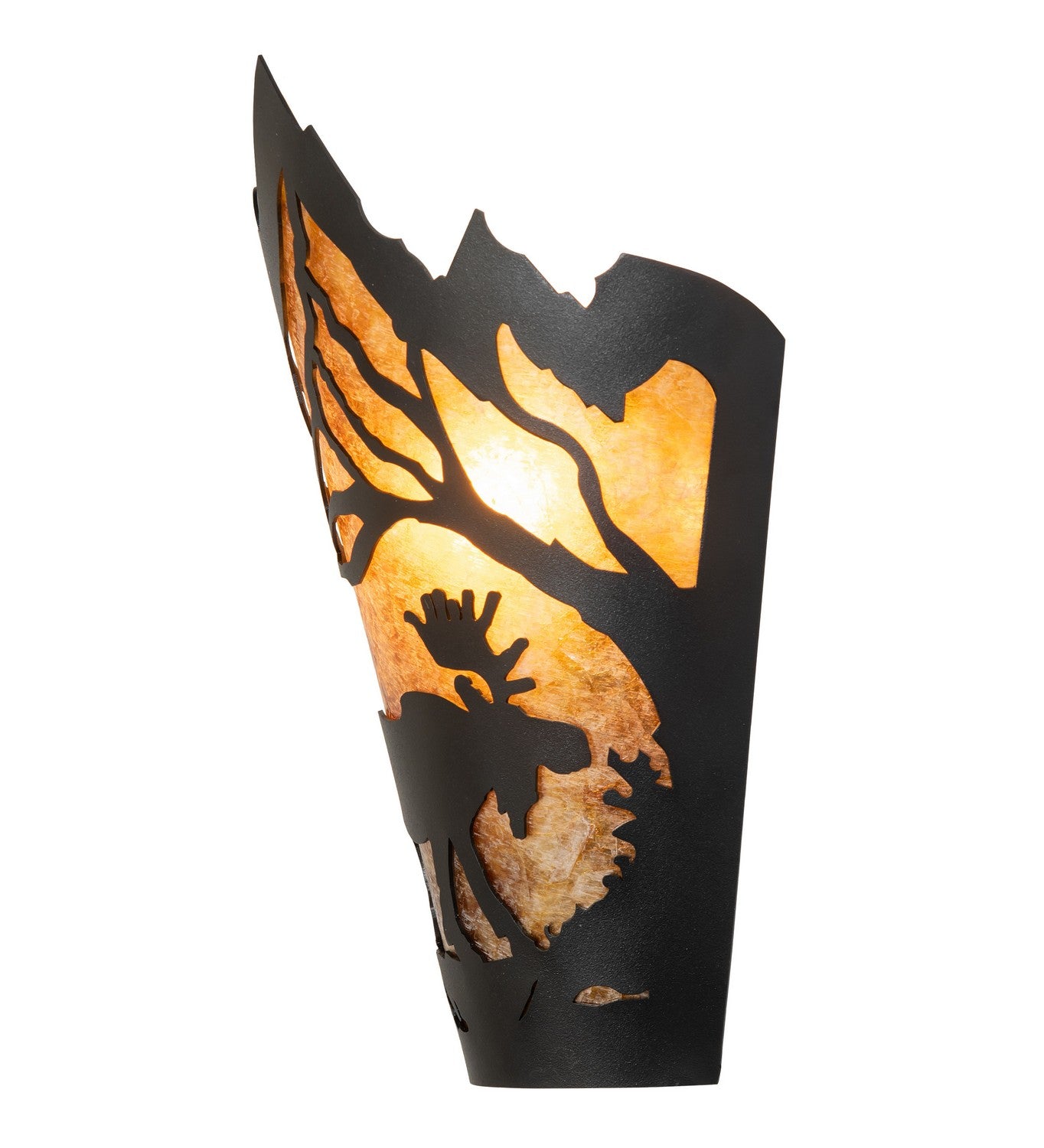 Meyda Tiffany - 261845 - One Light Wall Sconce - Moose At Dawn - Textured Black