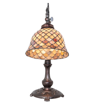 Meyda Tiffany - 244784 - One Light Table Lamp - Tiffany Fishscale - Mahogany Bronze