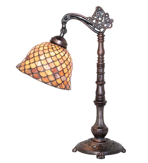 Meyda Tiffany - 244784 - One Light Table Lamp - Tiffany Fishscale - Mahogany Bronze