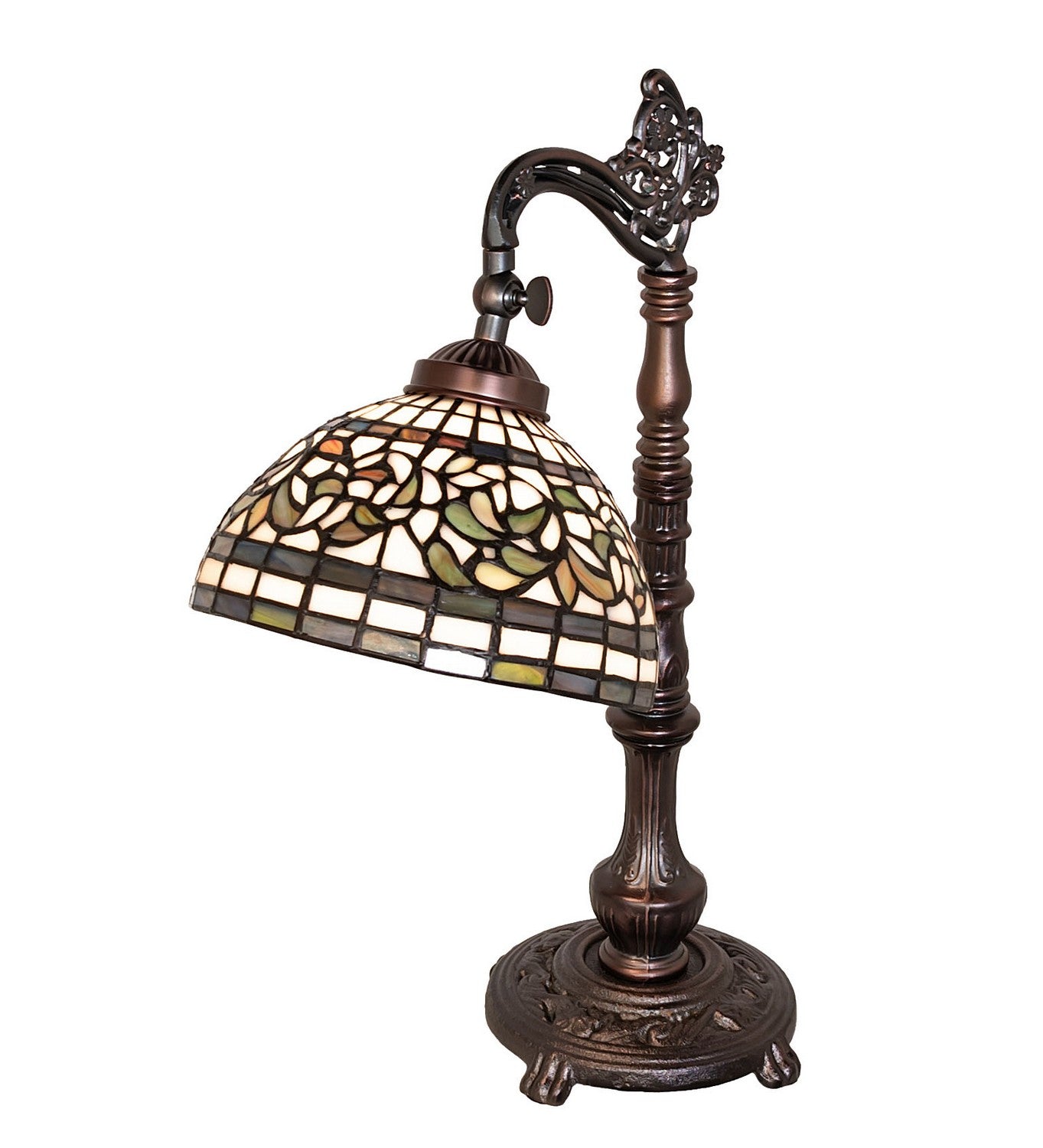 Meyda Tiffany - 244789 - One Light Table Lamp - Tiffany Turning Leaf - Mahogany Bronze