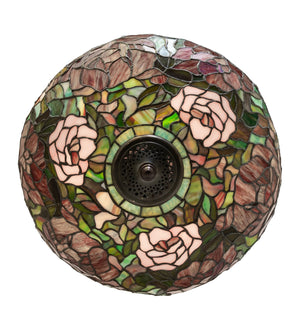 Meyda Tiffany - 262137 - Three Light Semi-Flushmount - Tiffany Peony - Mahogany Bronze