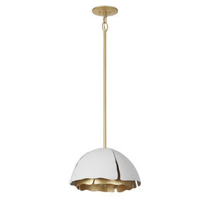 Savoy House - 7-1398-3-14 - Three Light Pendant - Brewster - Cavalier Gold with Royal White