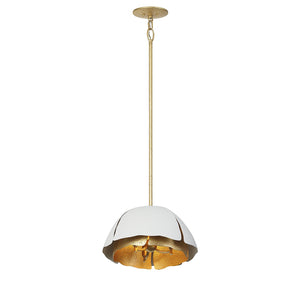 Savoy House - 7-1398-3-14 - Three Light Pendant - Brewster - Cavalier Gold with Royal White