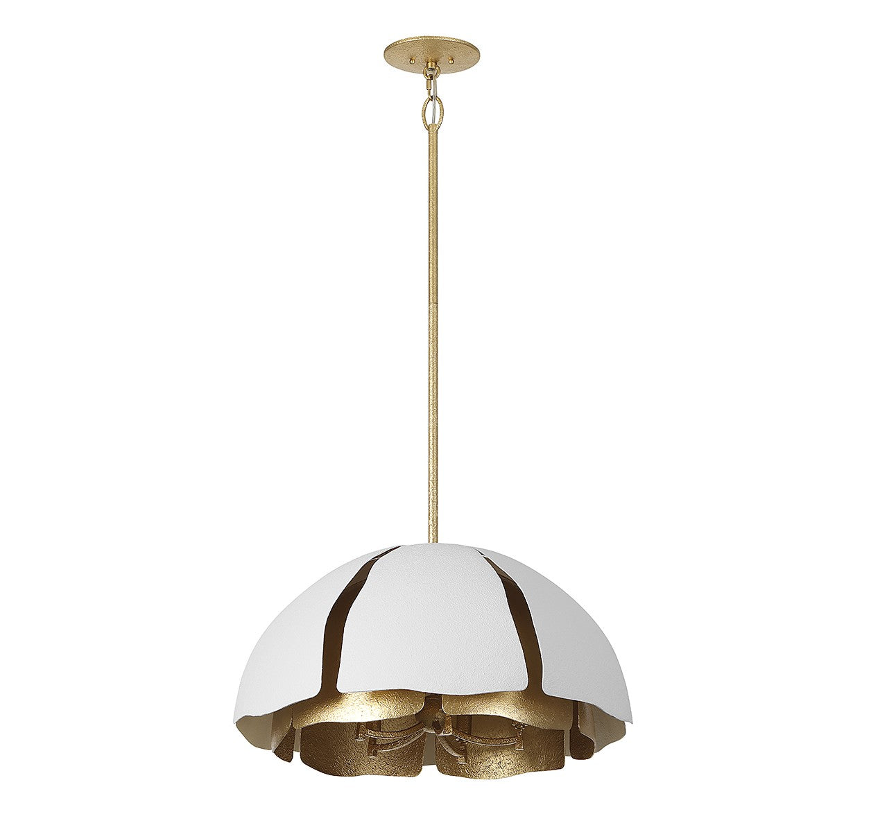 Savoy House - 7-1399-5-14 - Five Light Pendant - Brewster - Cavalier Gold with Royal White