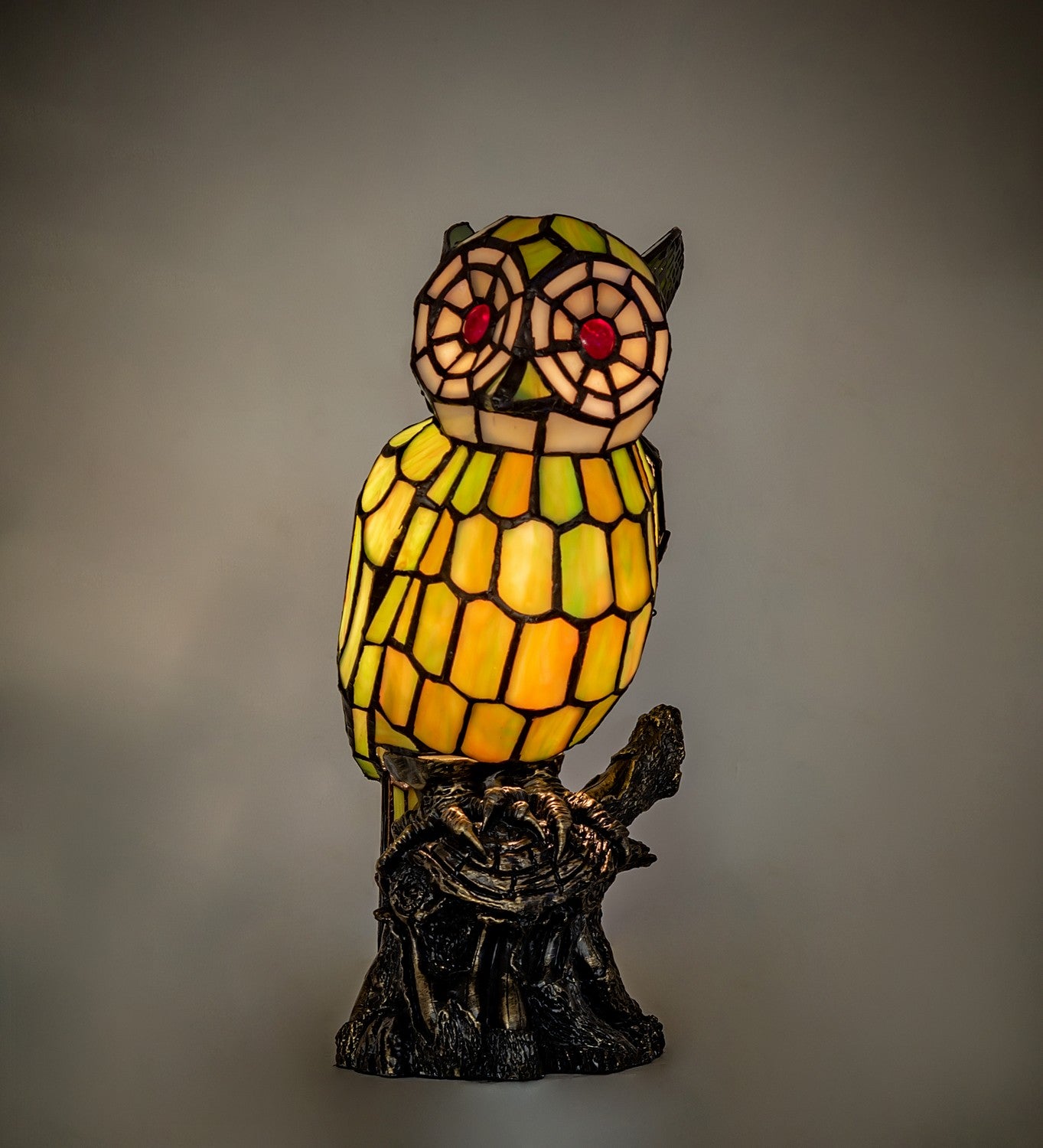 Meyda Tiffany - 254929 - One Light Accent Lamp - Owl - Black With Gold Highlight