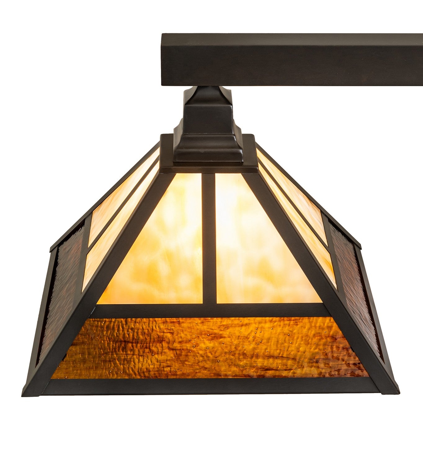 Meyda Tiffany - 262177 - Two Light Island Pendant - Hyde Park - Craftsman Brown