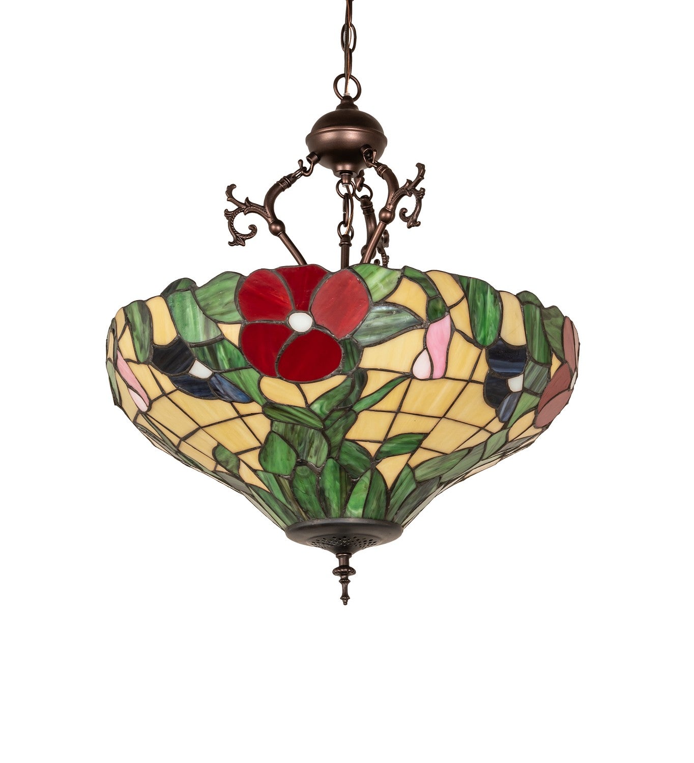 Meyda Tiffany - 263194 - Three Light Pendant - Peony