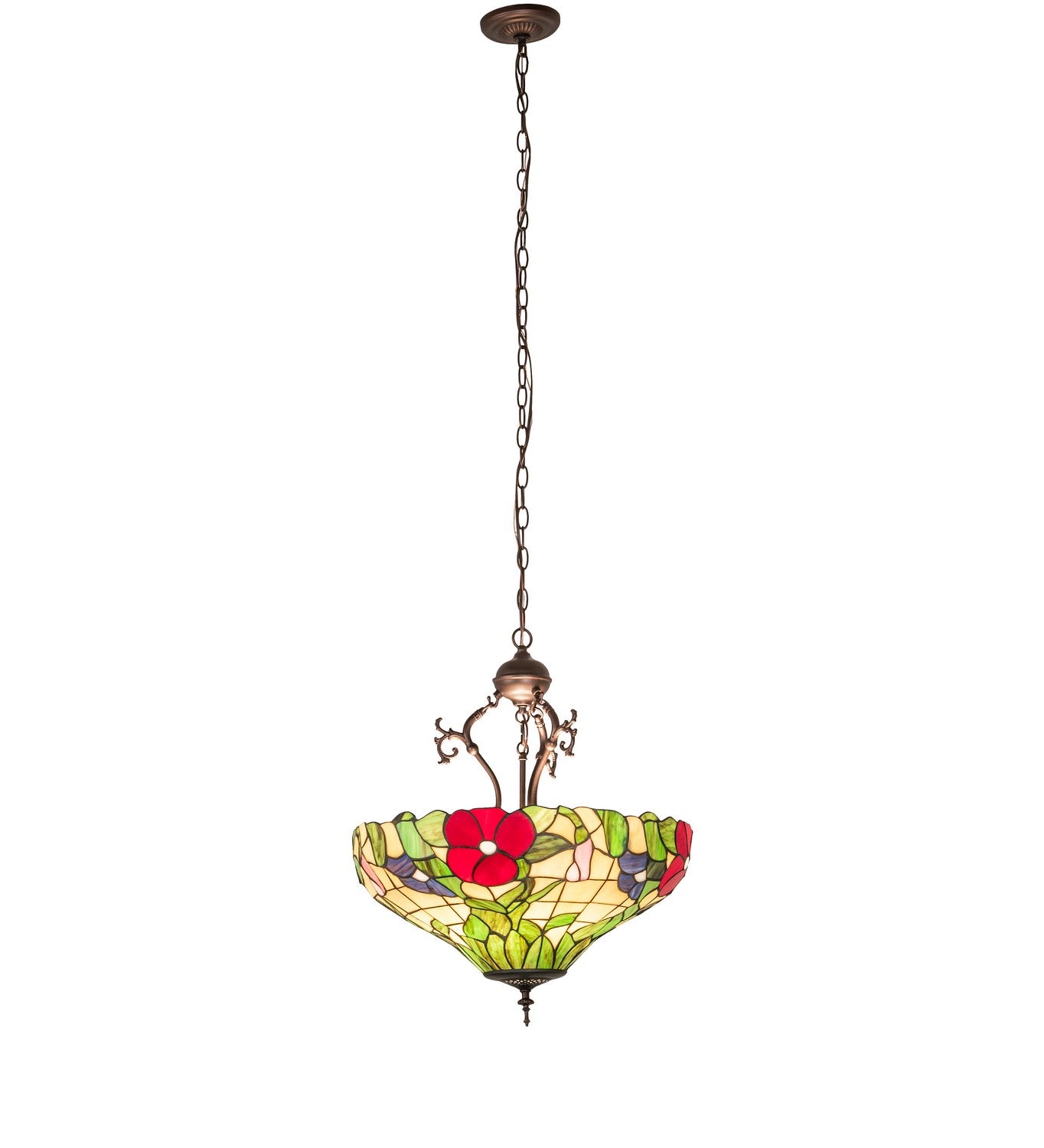 Meyda Tiffany - 263194 - Three Light Pendant - Peony