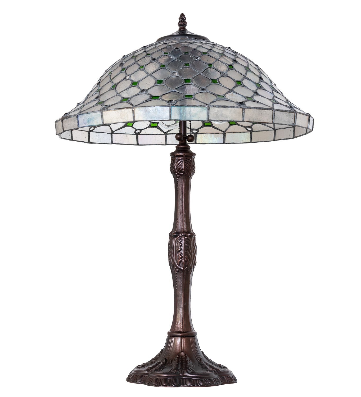 Meyda Tiffany - 266579 - Three Light Table Lamp - Diamond & Jewel - Mahogany Bronze