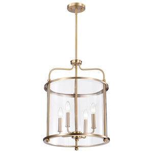 Nuvo Lighting - 60-7936 - Four Light Pendant - Yorktown - Burnished Brass