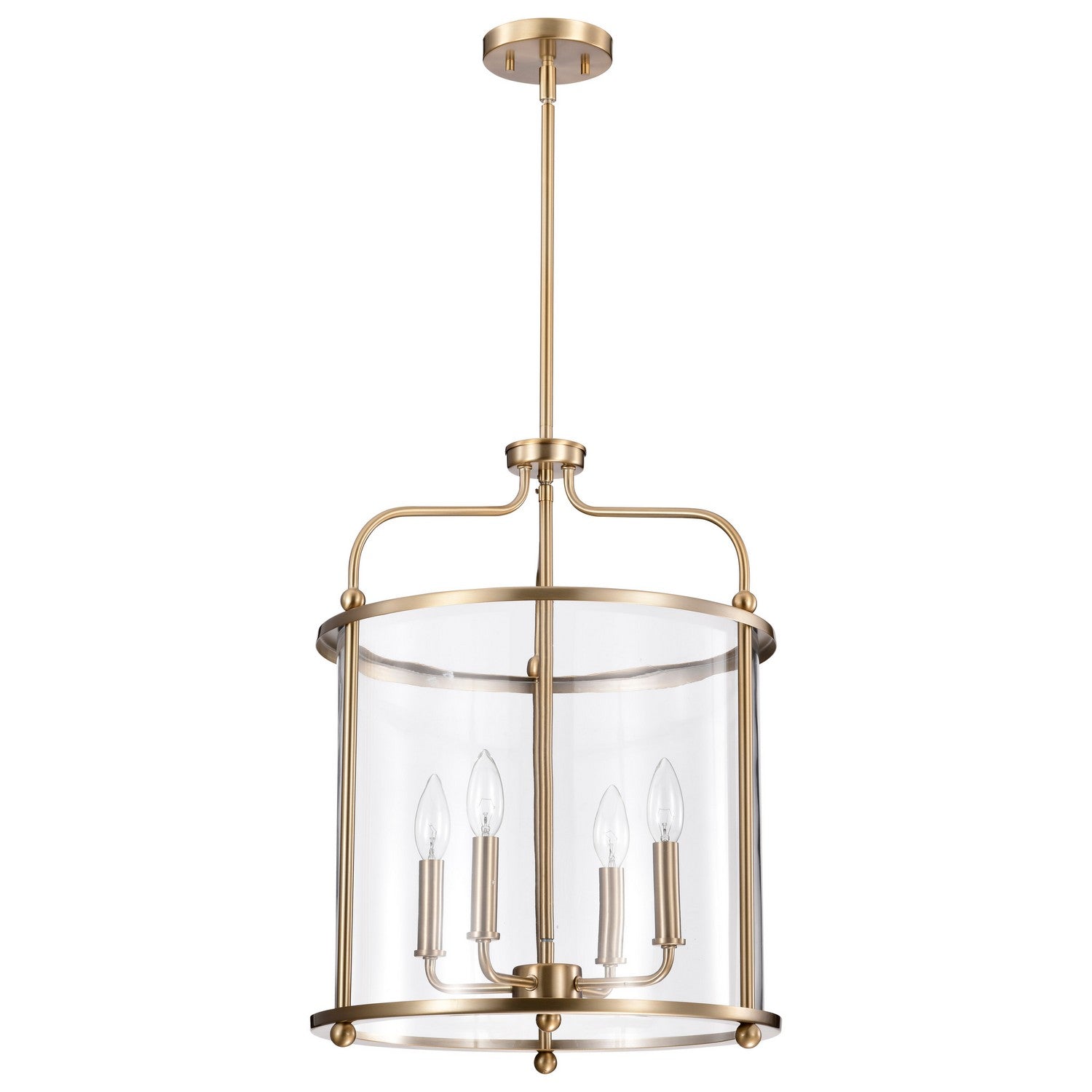 Nuvo Lighting - 60-7936 - Four Light Pendant - Yorktown - Burnished Brass