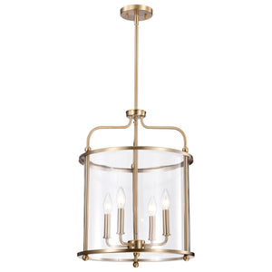 Nuvo Lighting - 60-7936 - Four Light Pendant - Yorktown - Burnished Brass