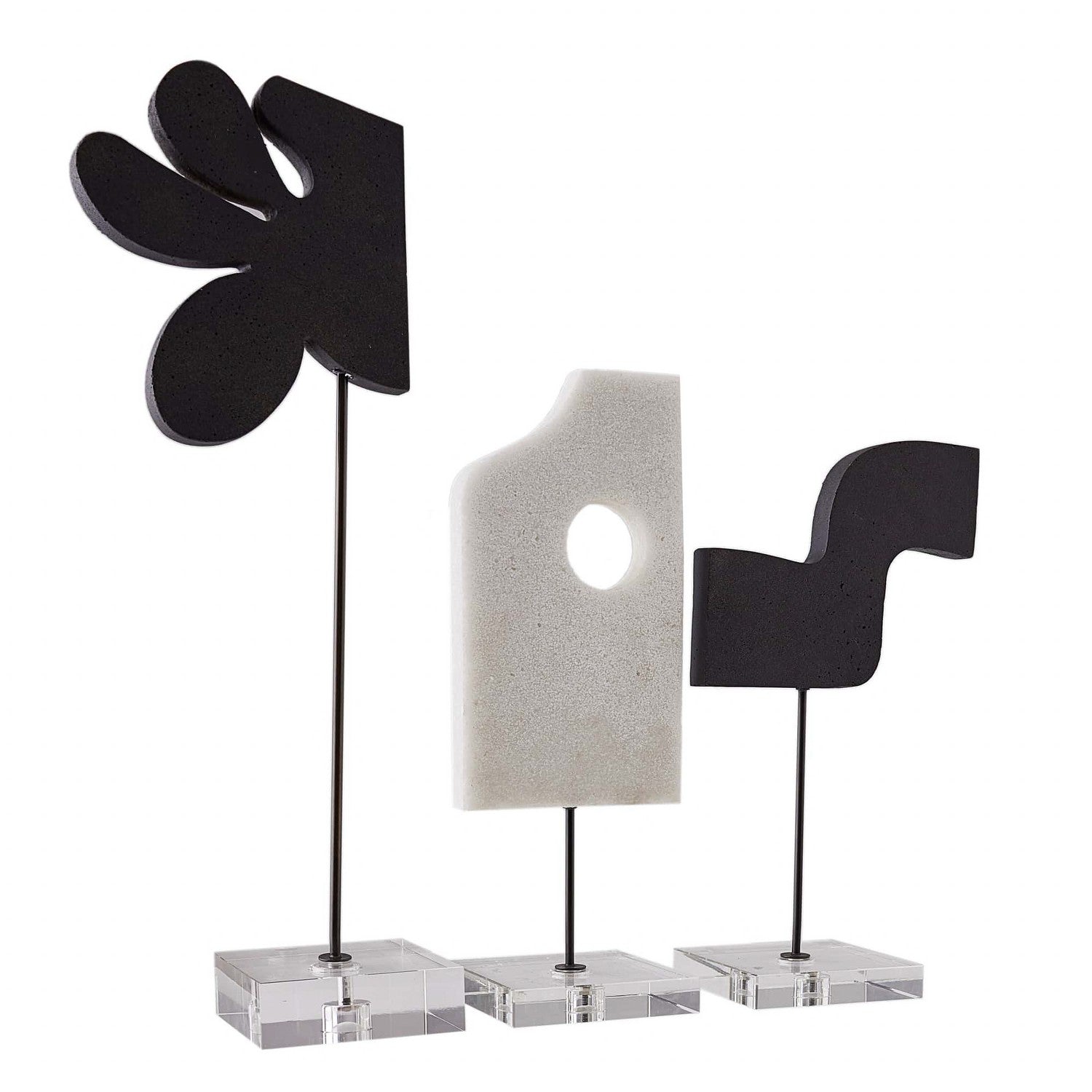 Arteriors - ASC05 - Sculptures, Set of 3 - Uris - Charcoal