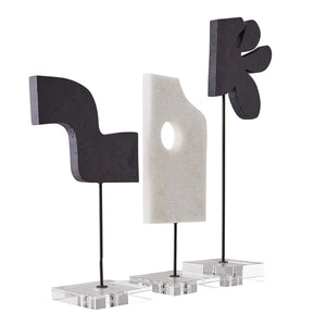 Arteriors - ASC05 - Sculptures, Set of 3 - Uris - Charcoal