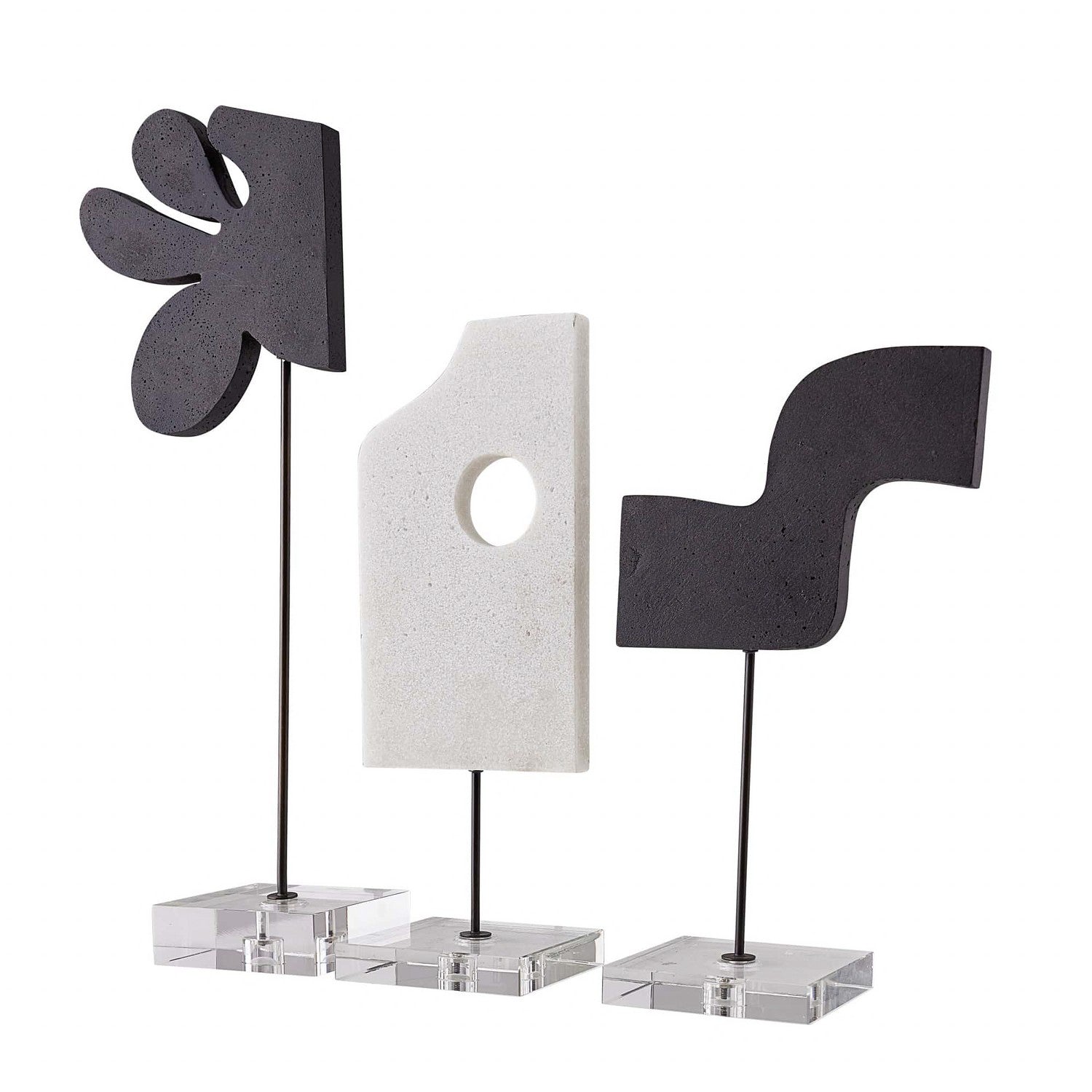 Arteriors - ASC05 - Sculptures, Set of 3 - Uris - Charcoal