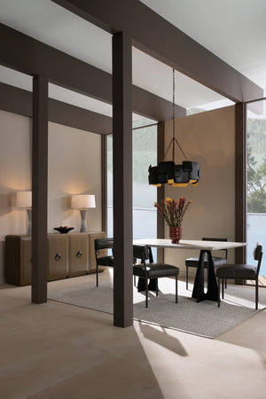 Arteriors - DMI03 - Six Light Chandelier - Waylon - Blackened Iron