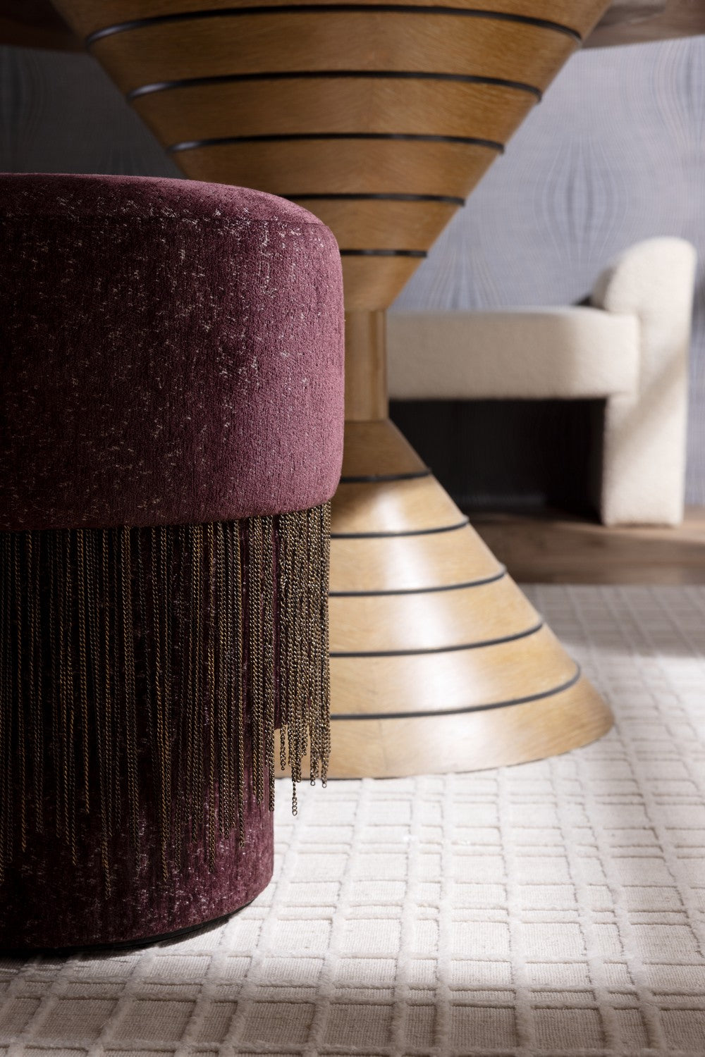 Arteriors - FOI03 - Ottoman - Twyla - Bordeaux