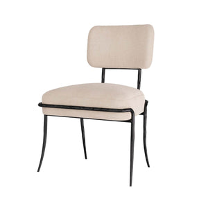 Arteriors - GDFRI01 - Chair - Mosquito - Natural Linen/Blackened Iron