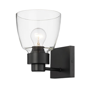 Golden - 0314-1W BLK-CLR - One Light Wall Sconce - Remy - Matte Black