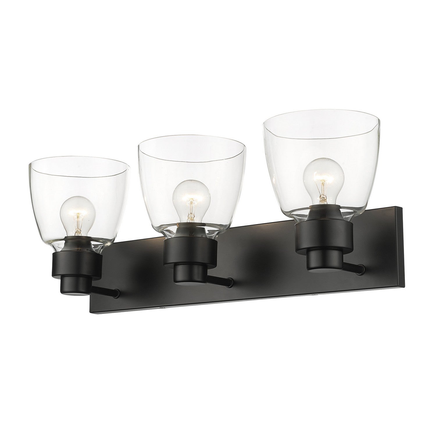 Golden - 0314-BA3 BLK-CLR - Three Light Bath Vanity - Remy - Matte Black