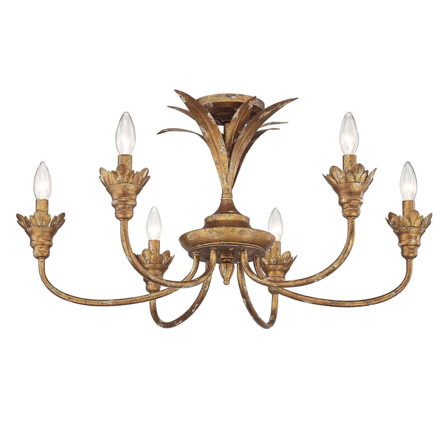 Golden - 0846-6SF HG - Six Light Semi-Flush Mount - Lillianne HG - Heirloom Gold