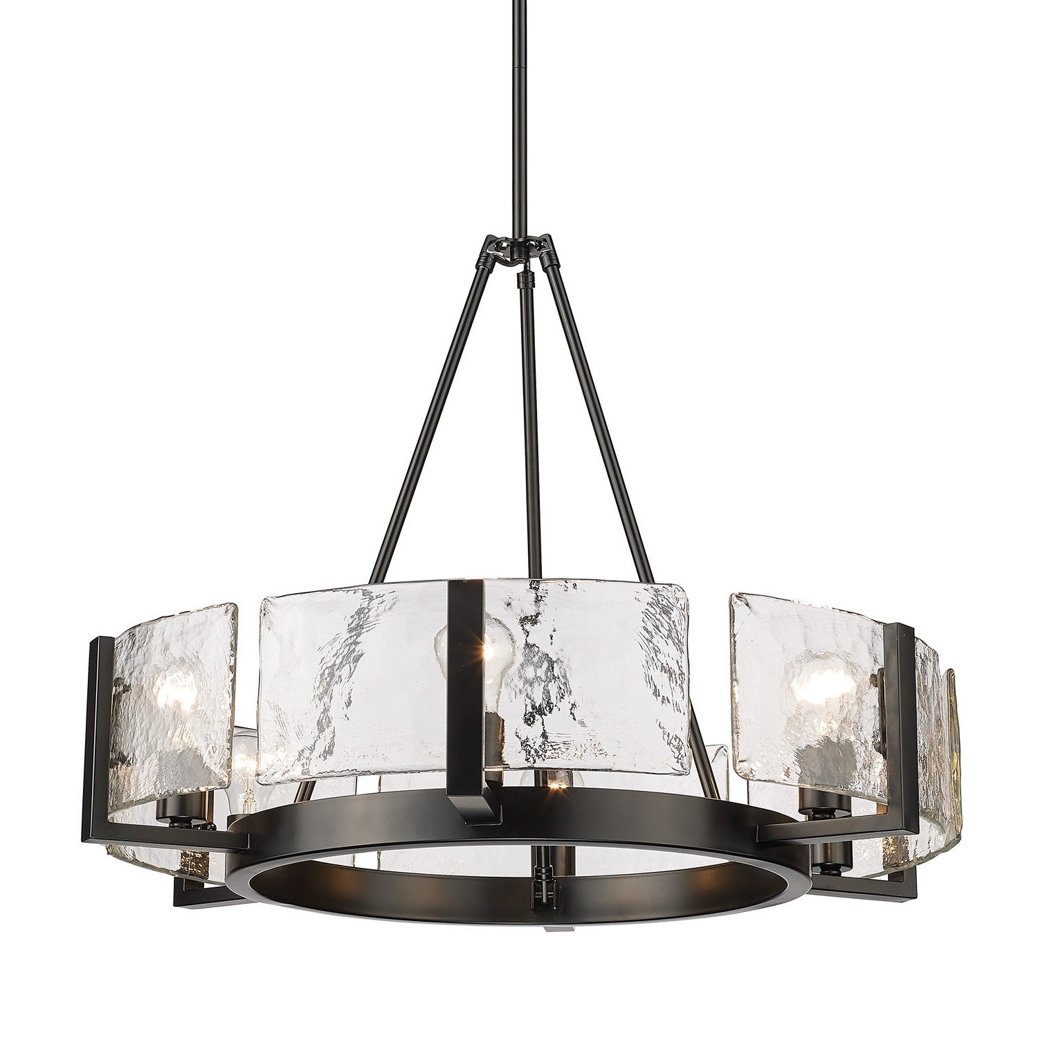 Golden - 3164-6 BLK-HWG - Six Light Chandelier - Aenon - Matte Black