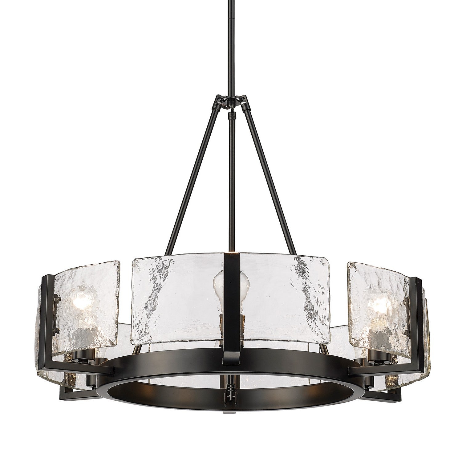 Golden - 3164-6 BLK-HWG - Six Light Chandelier - Aenon - Matte Black