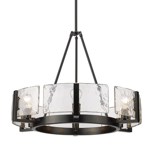 Golden - 3164-6 BLK-HWG - Six Light Chandelier - Aenon - Matte Black