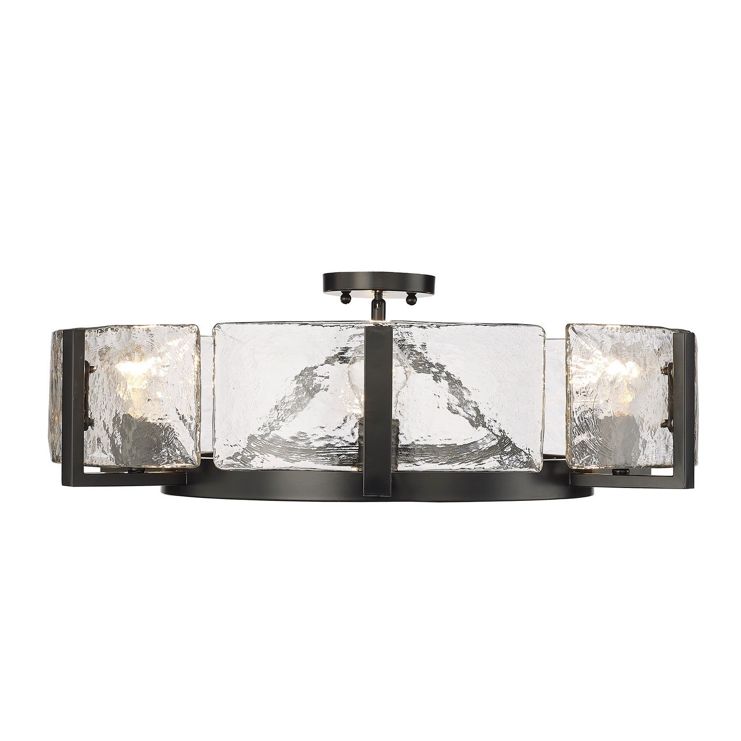 Golden - 3164-6SF BLK-HWG - Six Light Semi-Flush Mount - Aenon - Matte Black