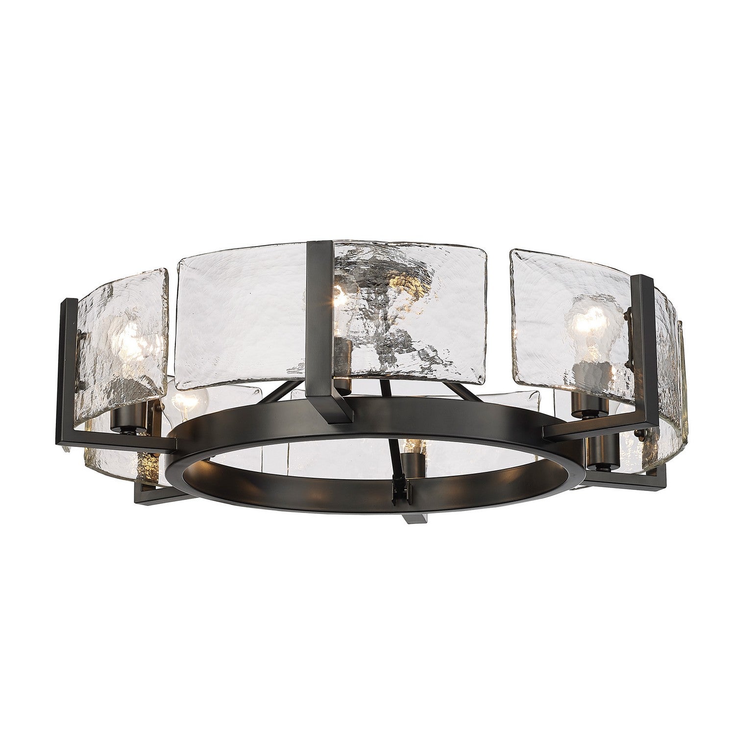 Golden - 3164-6SF BLK-HWG - Six Light Semi-Flush Mount - Aenon - Matte Black