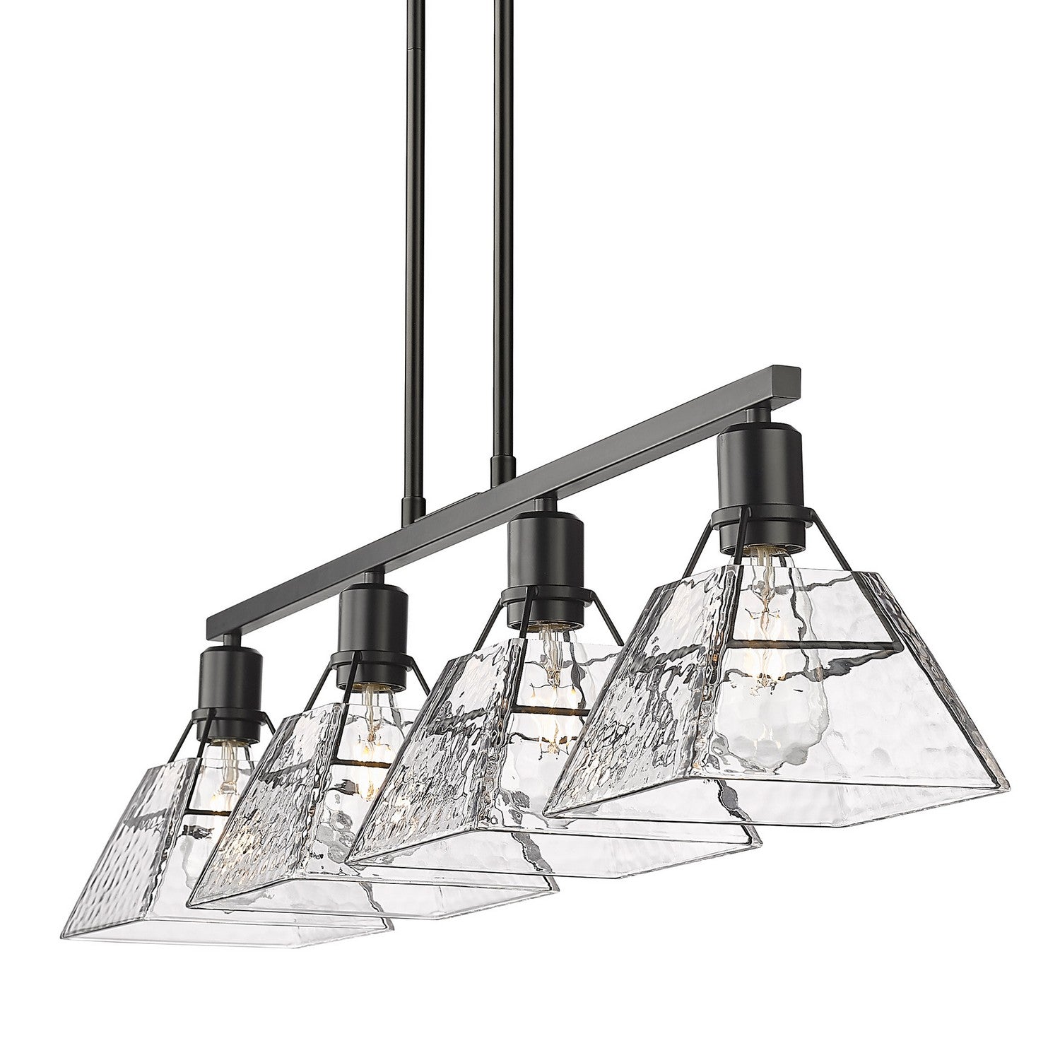 Golden - 3308-LP BLK-WTG - Four Light Linear Pendant - Kepler - Matte Black