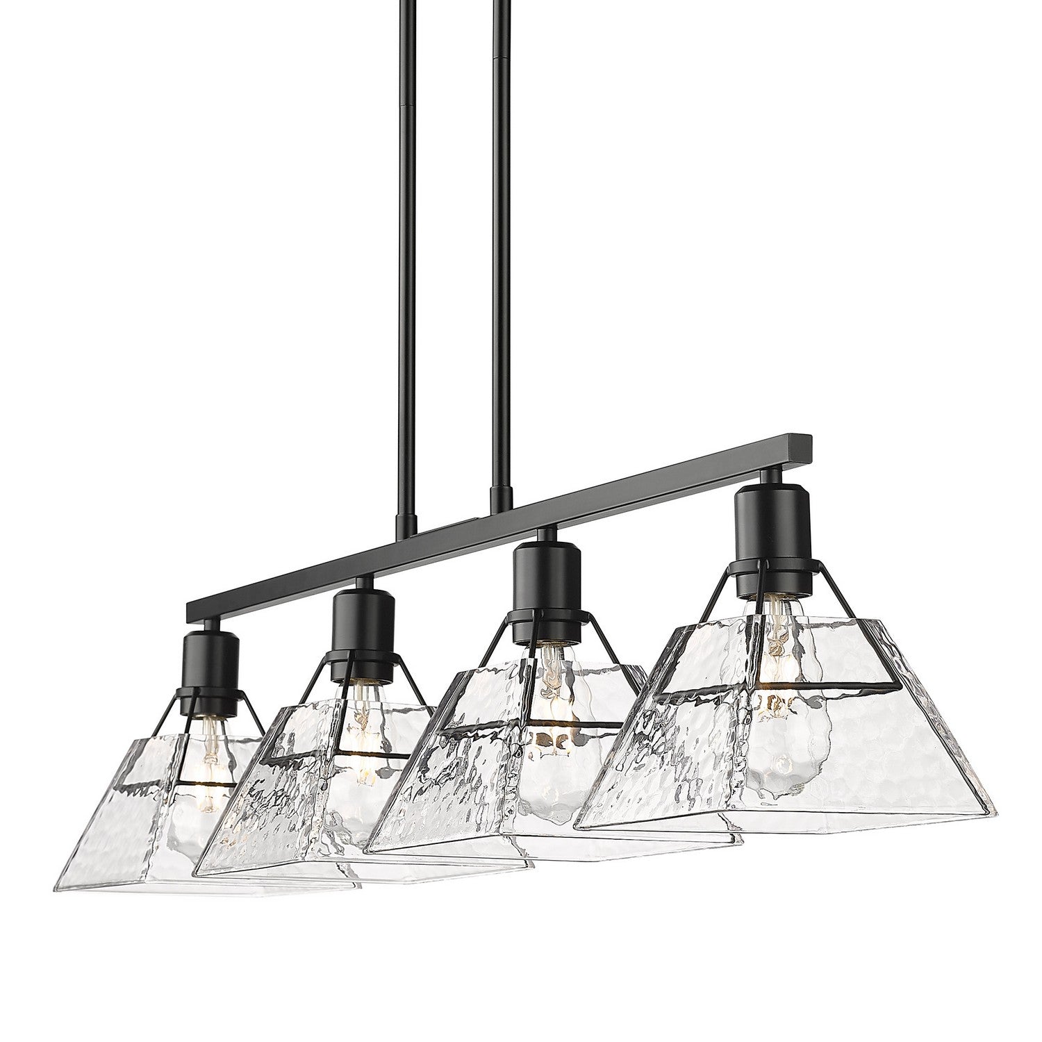 Golden - 3308-LP BLK-WTG - Four Light Linear Pendant - Kepler - Matte Black