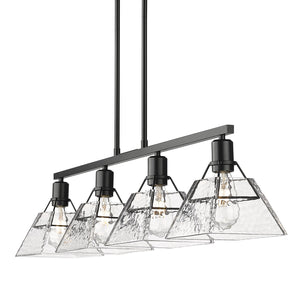 Golden - 3308-LP BLK-WTG - Four Light Linear Pendant - Kepler - Matte Black