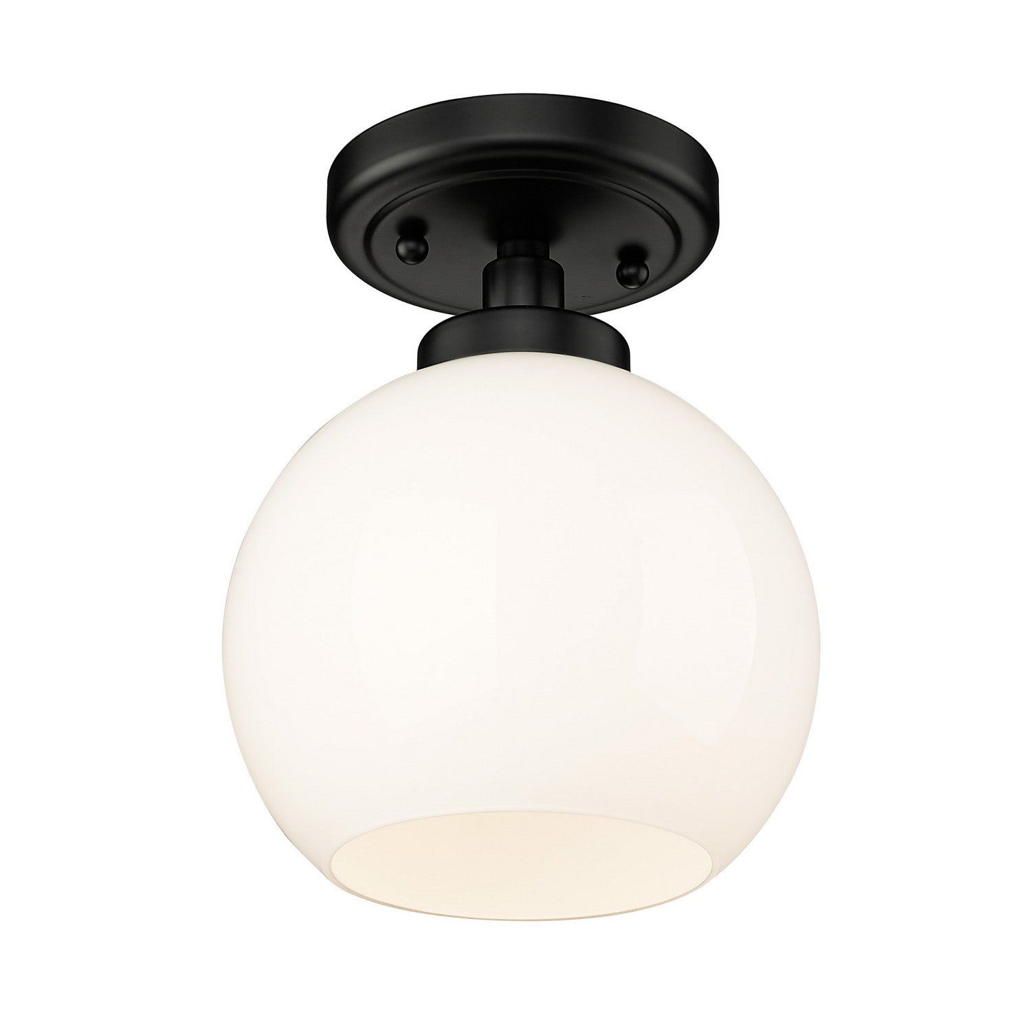 Golden - 4855-FM BLK-VMG - One Light Flush Mount - Galveston BLK - Matte Black