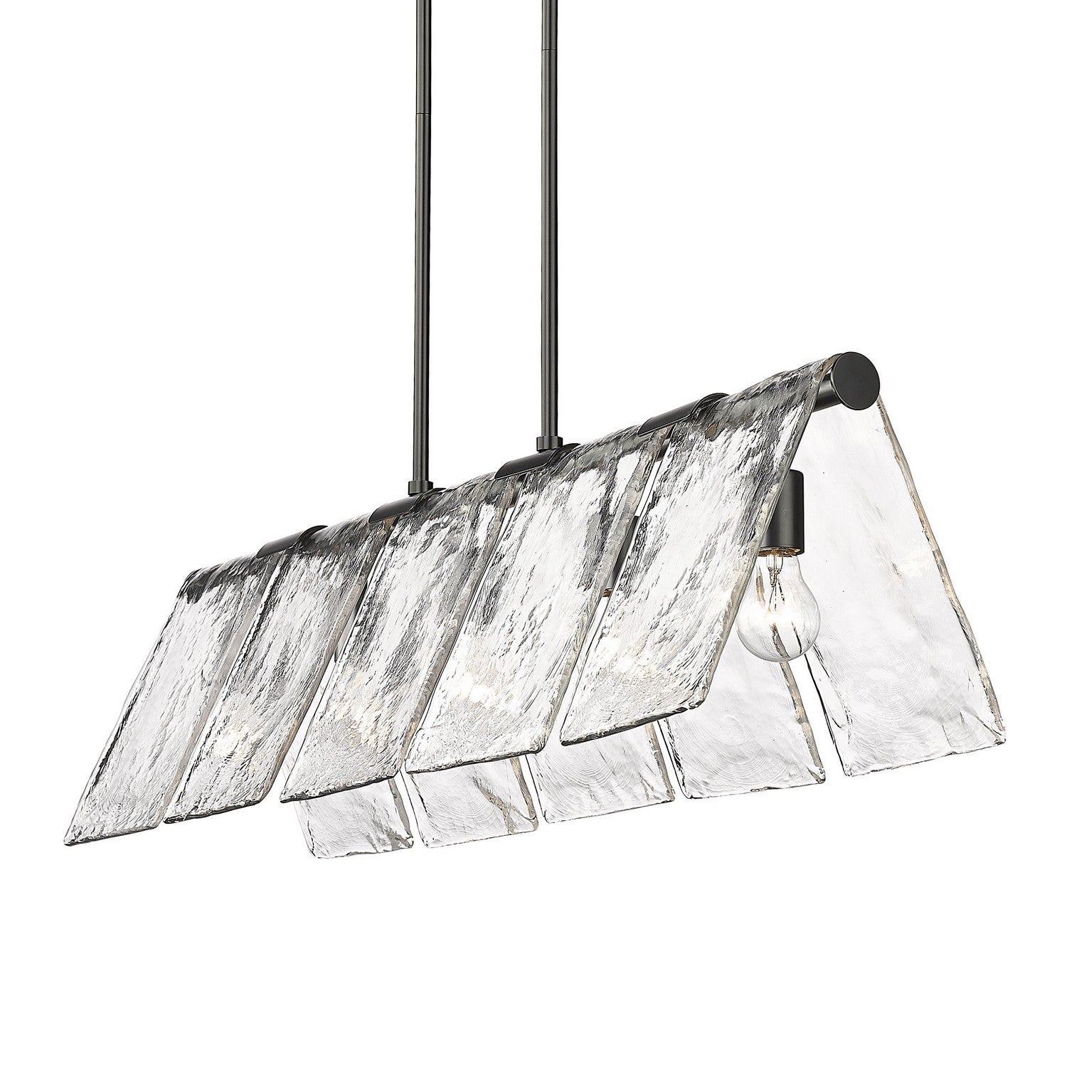 Golden - 6072-LP BLK-HWG - Five Light Linear Pendant - Serenity BLK - Matte Black