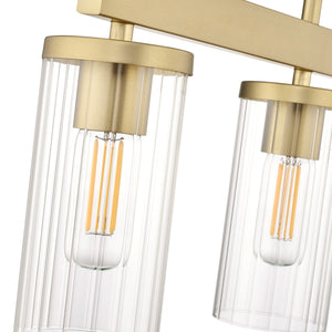 Golden - 7011-LP BCB-CLR - Four Light Linear Pendant - Winslett BCB - Brushed Champagne Bronze