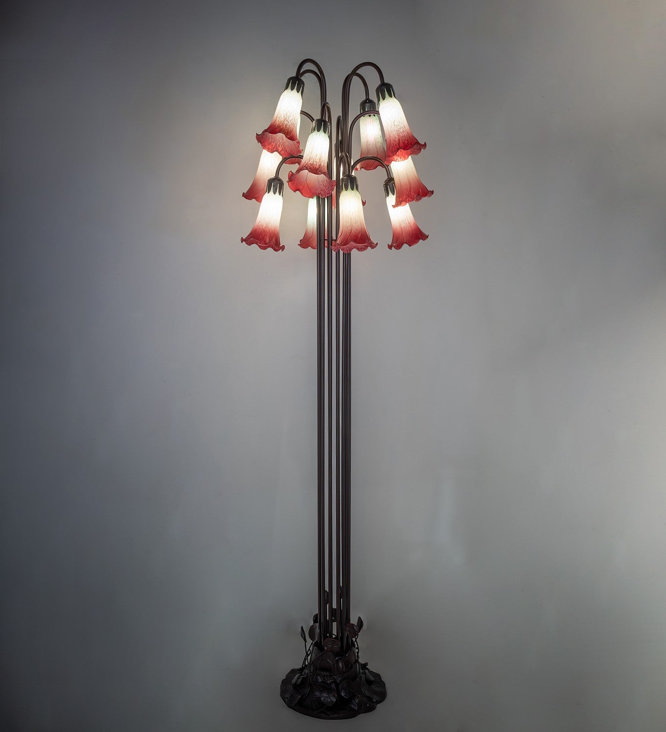 Meyda Tiffany - 185080 - 12 Light Floor Lamp - Seafoam/Cranberry - Mahogany Bronze