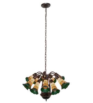 Meyda Tiffany - 251604 - 12 Light Chandelier - Stained Glass Pond Lily - Mahogany Bronze