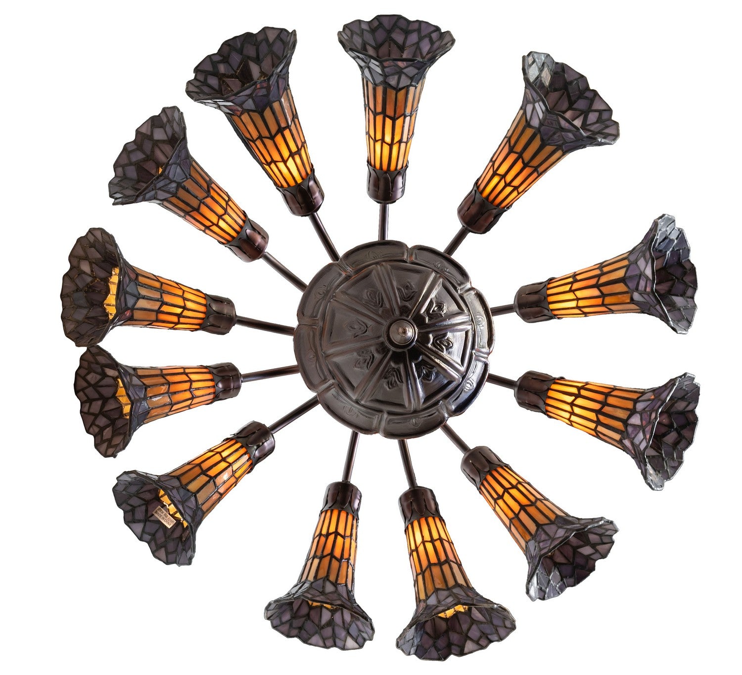 Meyda Tiffany - 251605 - 12 Light Chandelier - Stained Glass Pond Lily - Mahogany Bronze