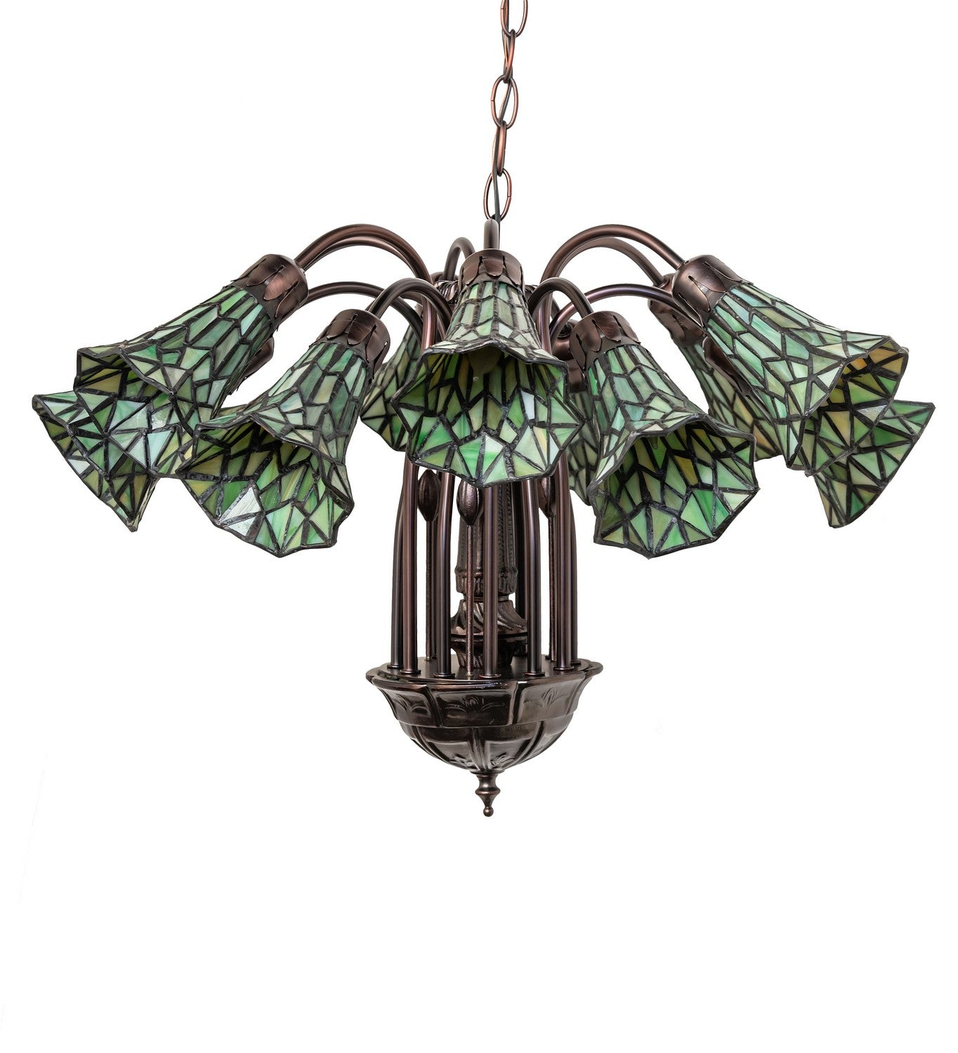 Meyda Tiffany - 251606 - 12 Light Chandelier - Stained Glass - Mahogany Bronze